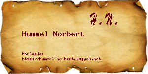Hummel Norbert névjegykártya